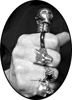 Hand of Wolfman with rings